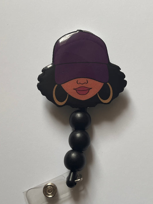 Woman badge reel