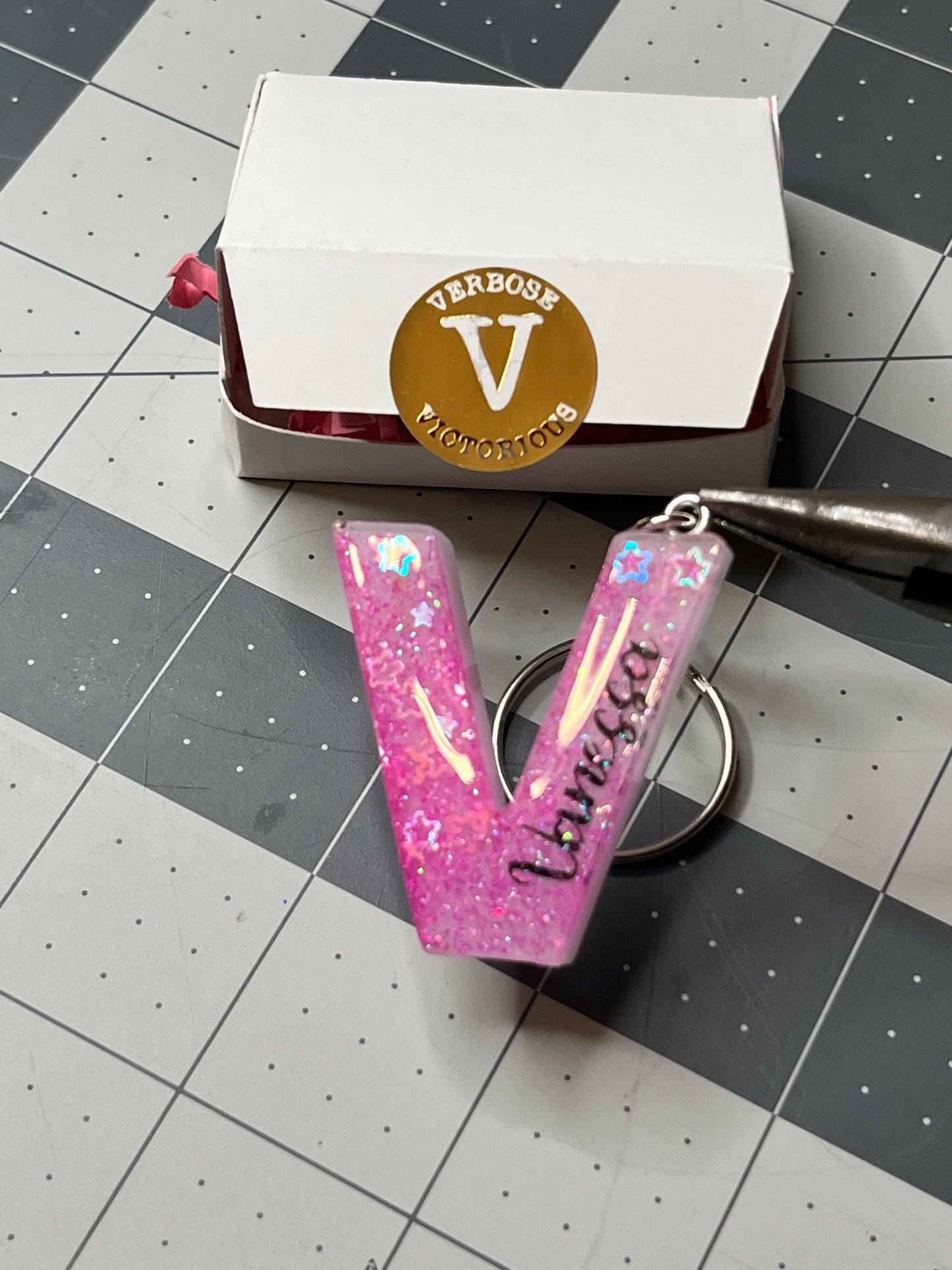 Personalized letter keychain